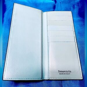 Tiffany & Co. Travel card Wallet Black & Tiffany Blue Made in Italy EUC w/Dusty